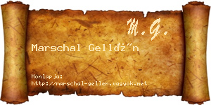 Marschal Gellén névjegykártya